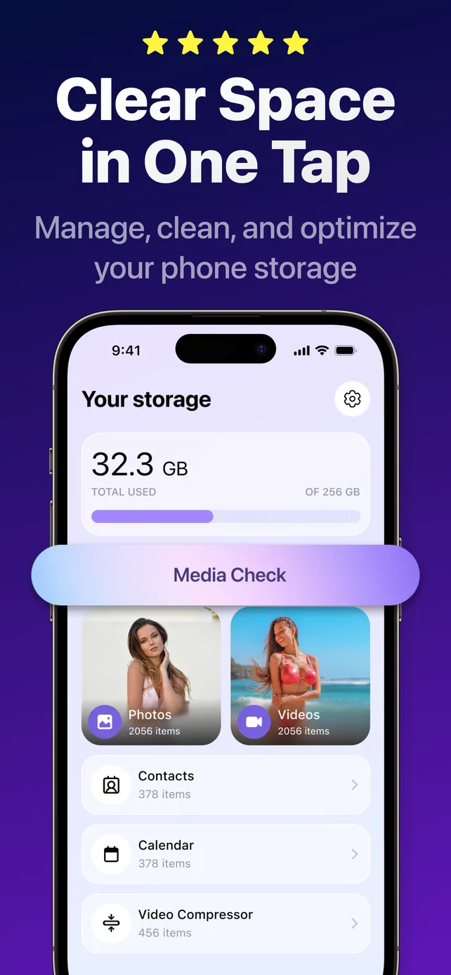 Clear space in one tap